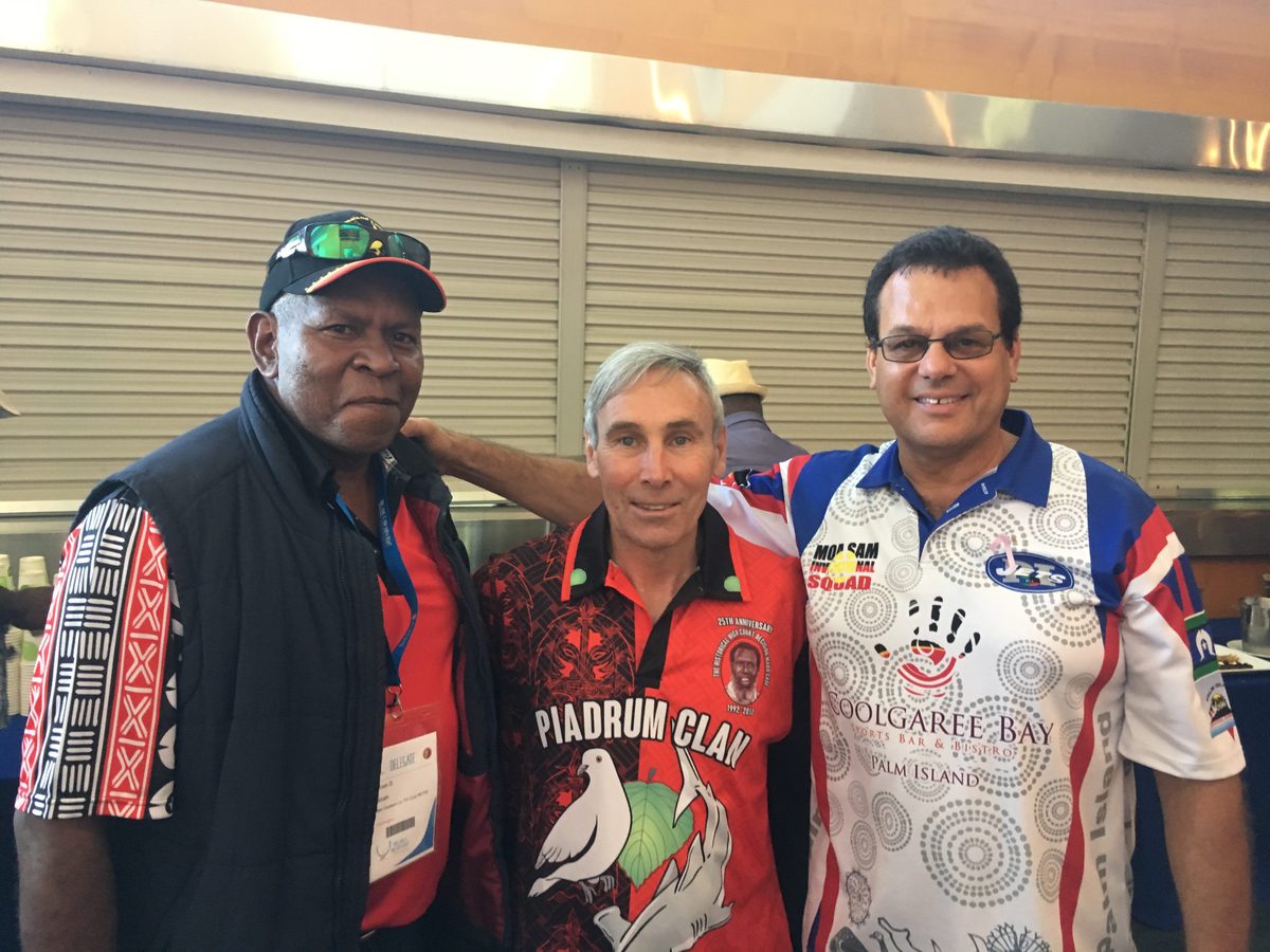 David Saylor with Avon Noah (Mer) and Greg McIntyre QC at the national native title conference in Townsville